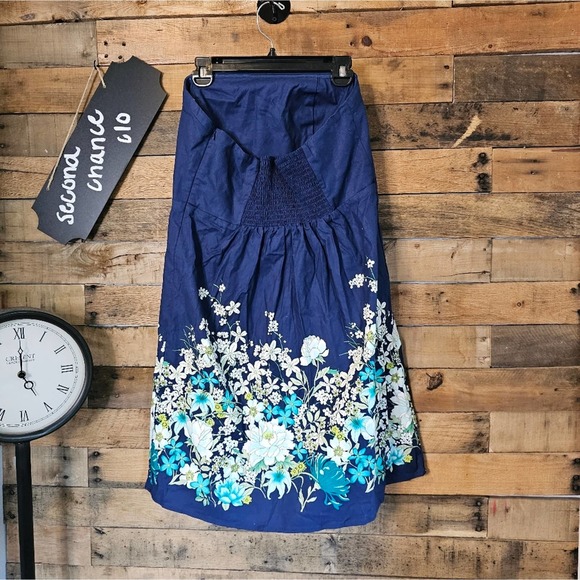 Old Navy women's strapless royal blue floral dress NWT size 16 - Picture 8 of 12